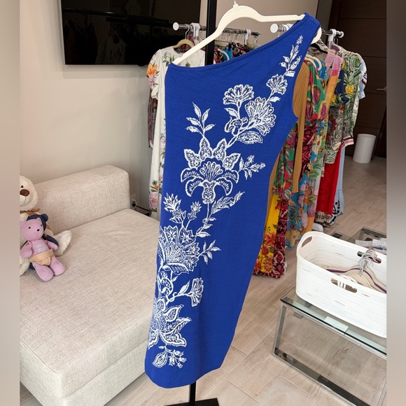 Farm Rio: Blue Garden Knit Midi Dress Beautiful Blue! - Picture 9 of 13